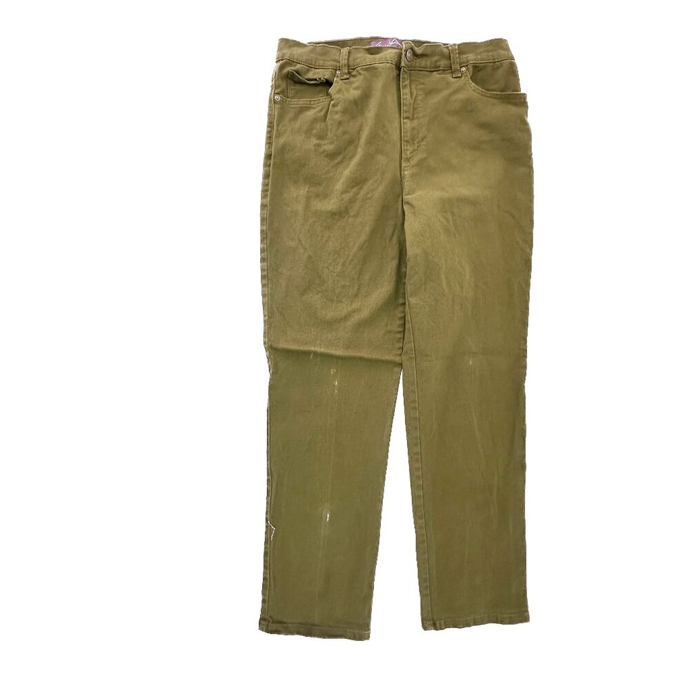Gloria Vanderbilt Amanda Straight Leg Women's size 14 Green Denin‎ Jeans